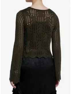 THORN&FABLE Thorn & Fable Olive Knit Girls Cardigan 7 THORN&FABLE Thorn & Fable Olive Knit Girls Cardigan -Hoodies And Sweaters Shop 20226274 av2