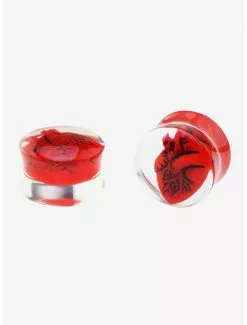 Acrylic Anatomical Heart Plug 2 Pack