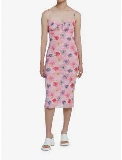 Pink Floral Midi Dress 6 Pink Floral Midi Dress -Hoodies And Sweaters Shop 20285660 av1
