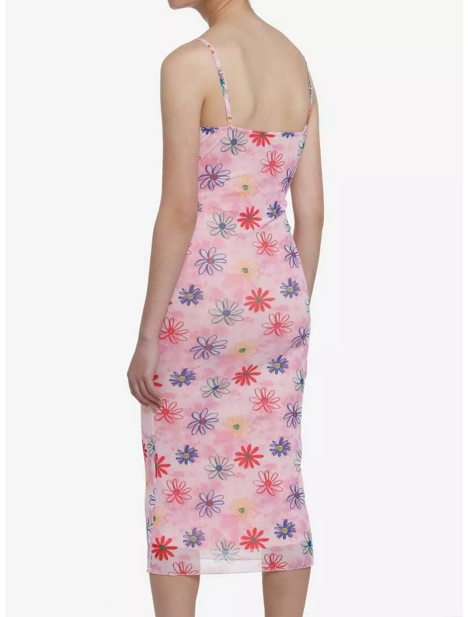 Pink Floral Midi Dress 5 Pink Floral Midi Dress - Image 3