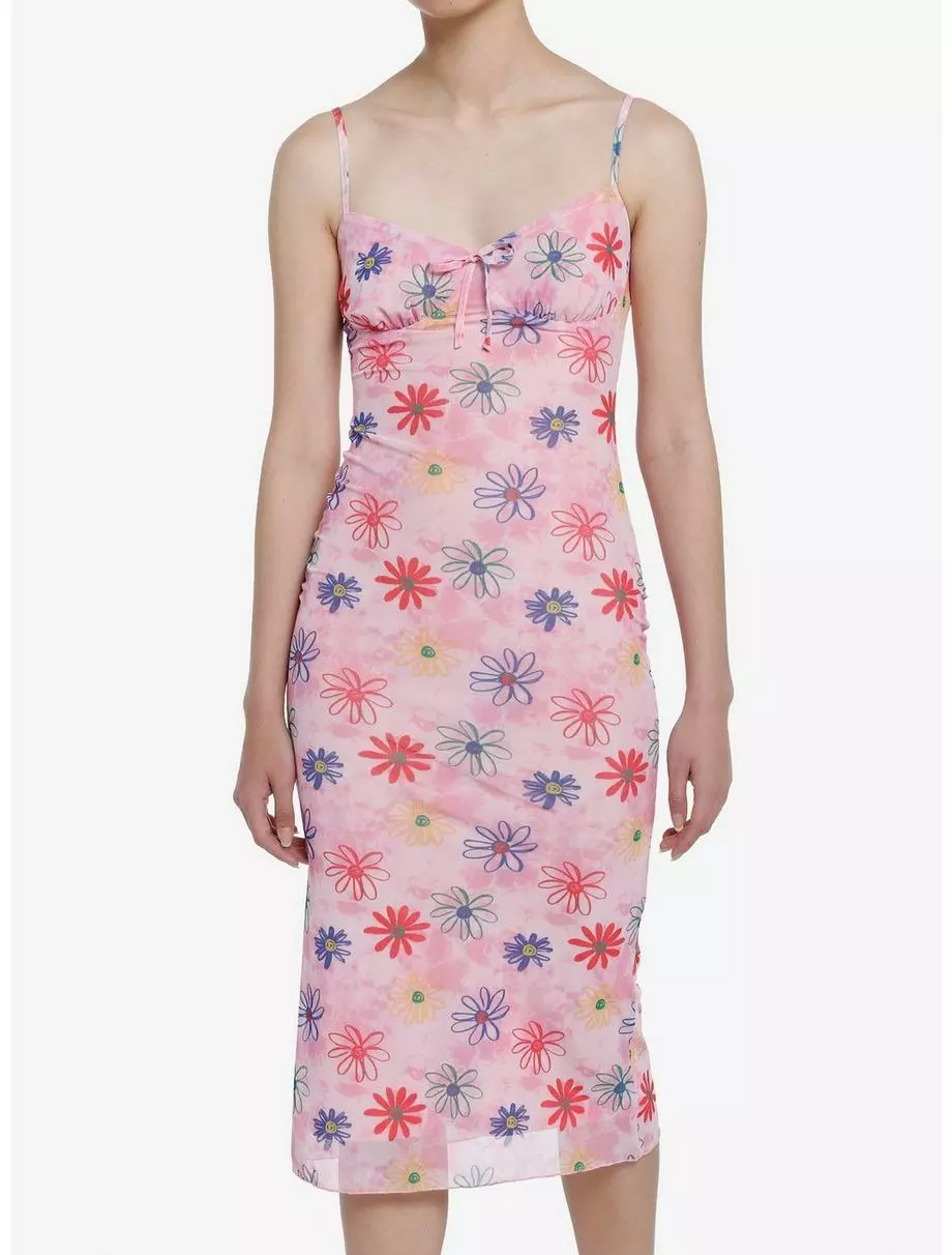 Pink Floral Midi Dress 3 Pink Floral Midi Dress