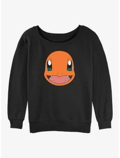 Pokemon Charmander Face Girls Slouchy Sweatshirt