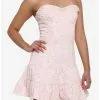 Pink Floral Tiered Strapless Dress 2 Pink Floral Tiered Strapless Dress -Hoodies And Sweaters Shop 20308689 hi