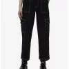 SOCIALCOLLISION Black & White Stitch Carpenter Pants