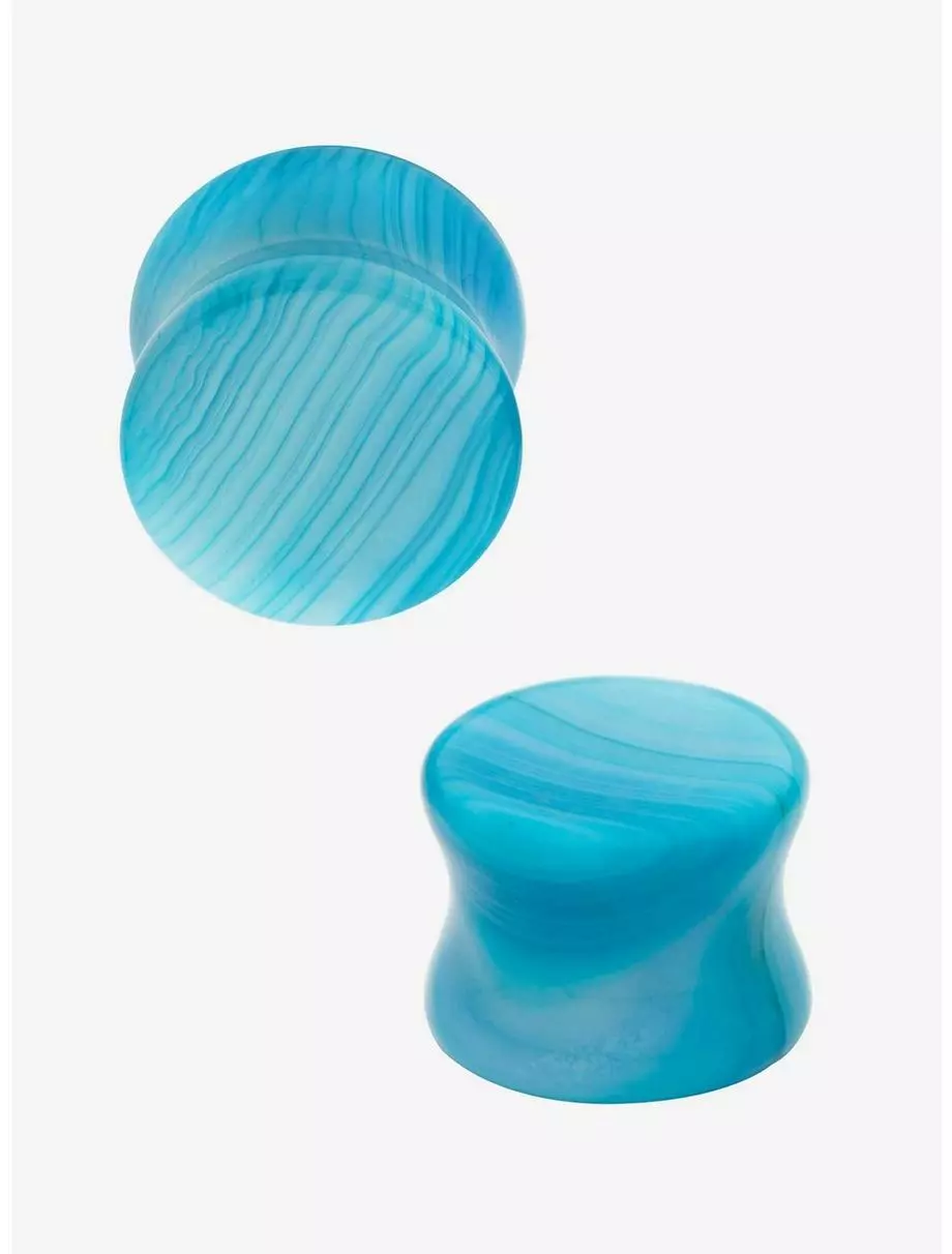 Stone Blue Swirl Plugs 2 Pack 3 Stone Blue Swirl Plugs 2 Pack