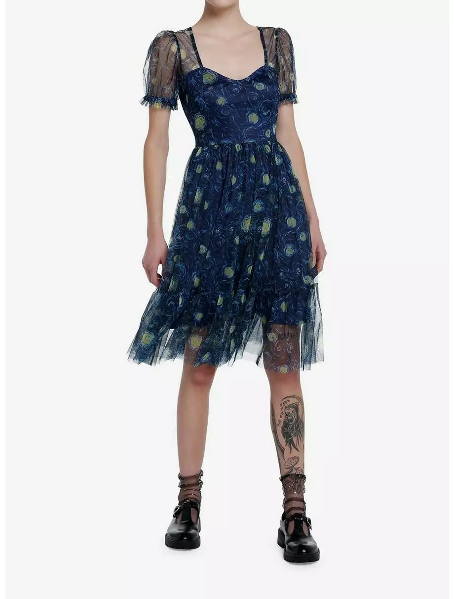 THORN&FABLE Thorn & Fable Starry Nights Mesh Puff Sleeve Dress 4 THORN&FABLE Thorn & Fable Starry Nights Mesh Puff Sleeve Dress - Image 2