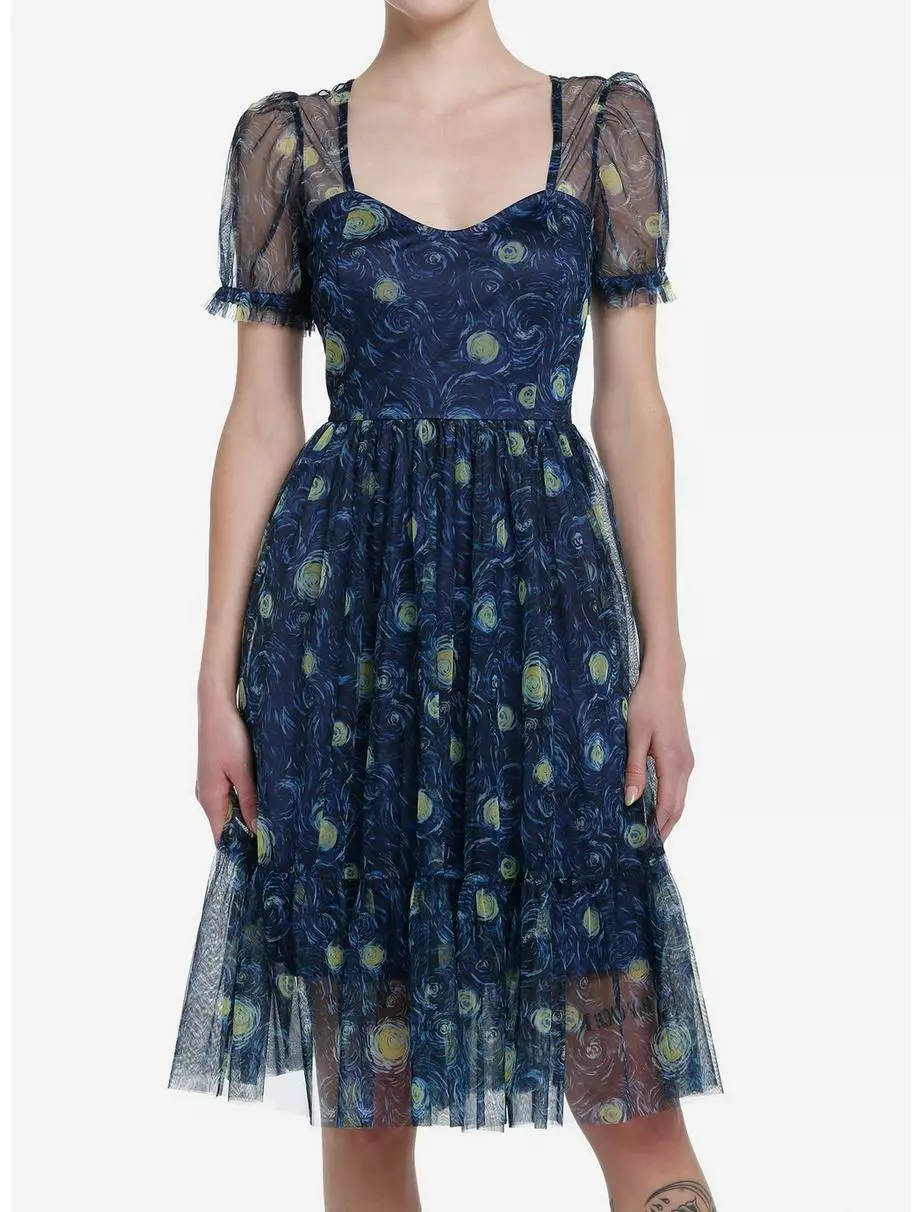 THORN&FABLE Thorn & Fable Starry Nights Mesh Puff Sleeve Dress 3 THORN&FABLE Thorn & Fable Starry Nights Mesh Puff Sleeve Dress