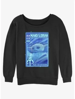 Star Wars The Mandalorian Grogu Ready For Adventure Poster Slouchy Sweatshirt