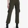 Olive Zipper Suspender Jogger Pants -Hoodies And Sweaters Shop 20716037 hi